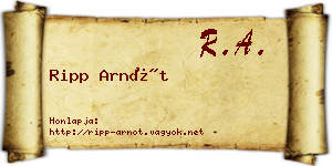 Ripp Arnót névjegykártya